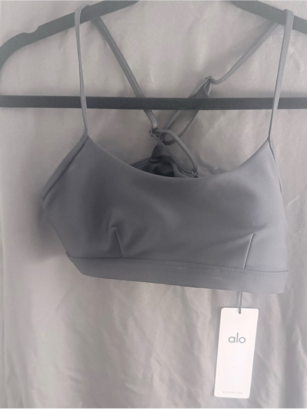ALO Yoga Charcoal Strappy Sports Bralette